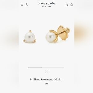 Kate Spade Brilliant Statements Mini Pearl Stud Earrings